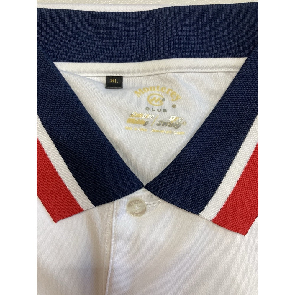 Monterey Club Red White Blue Patriotic Golf Polo Shirt Men's XL Outdoor Sports